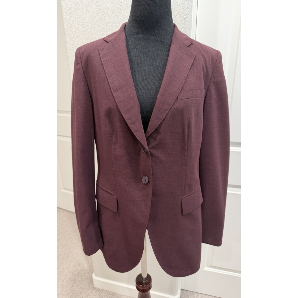Burgundy A-K-R-I-S Blazer jacket Vintage Bergdorf Goodman 10/12 Dry Cleaned